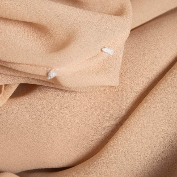 Pre Owned Chloe Beige Silk Chiffon Ruffled Shirt S
