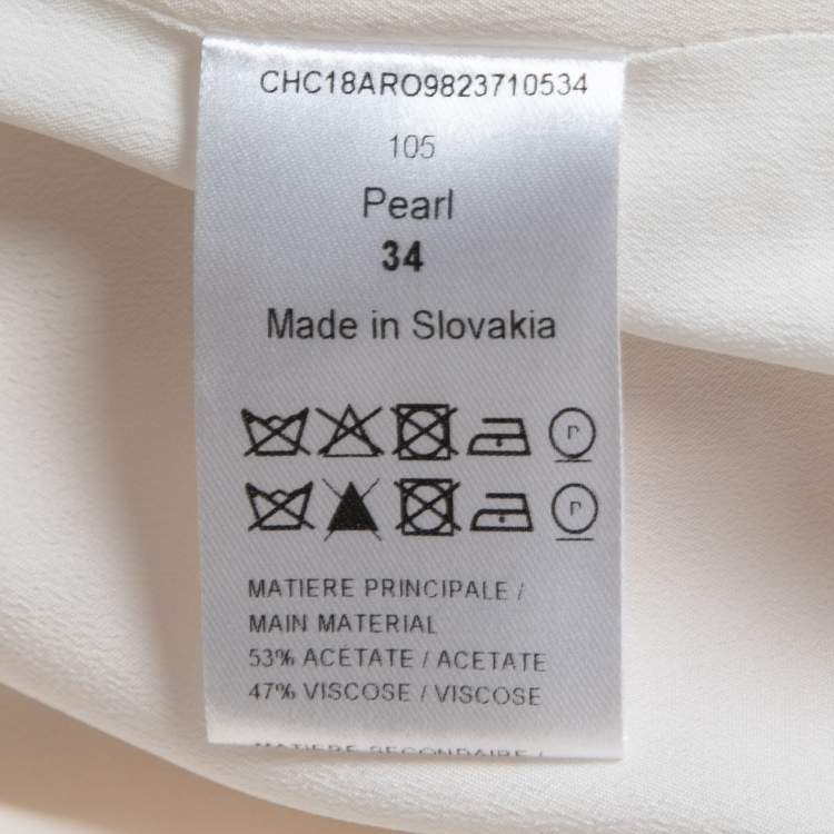 Pre Owned Chloe Cream Crepe Flared Short Dress S