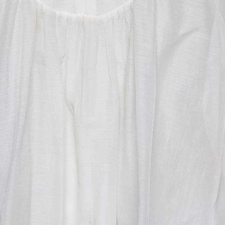 Pre Owned Chloe Beige Cotton & Silk Oversized Top M