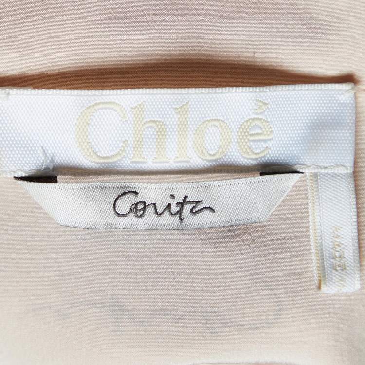 Pre Owned Chloe X Corita Kent Pansy Pink Slogan Print Silk Shirt M