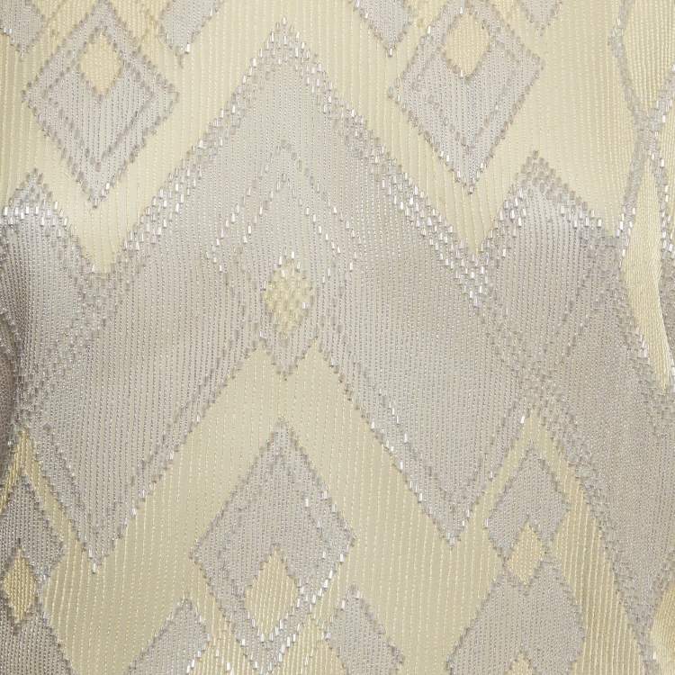 Pre Owned Chloe Cream Beads Embroidered Silk Open Back Mini Dress M