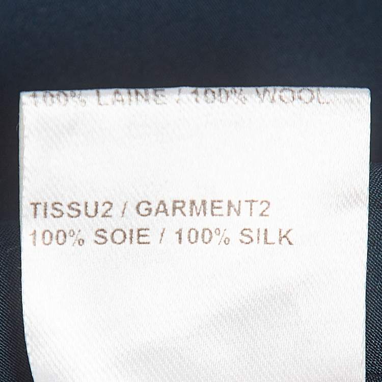 Pre Owned Chloé Dark Blue Silk and Wool Crew Neck T-Shirt XS