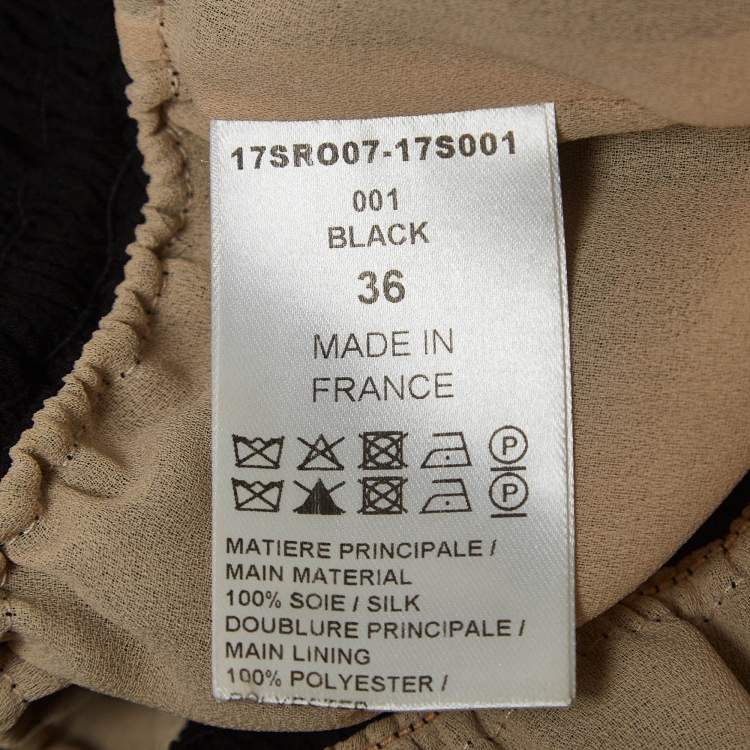 Pre Owned Chloe Black Crinkle Silk Tie-Up Detail Ruffled Midi Dress S