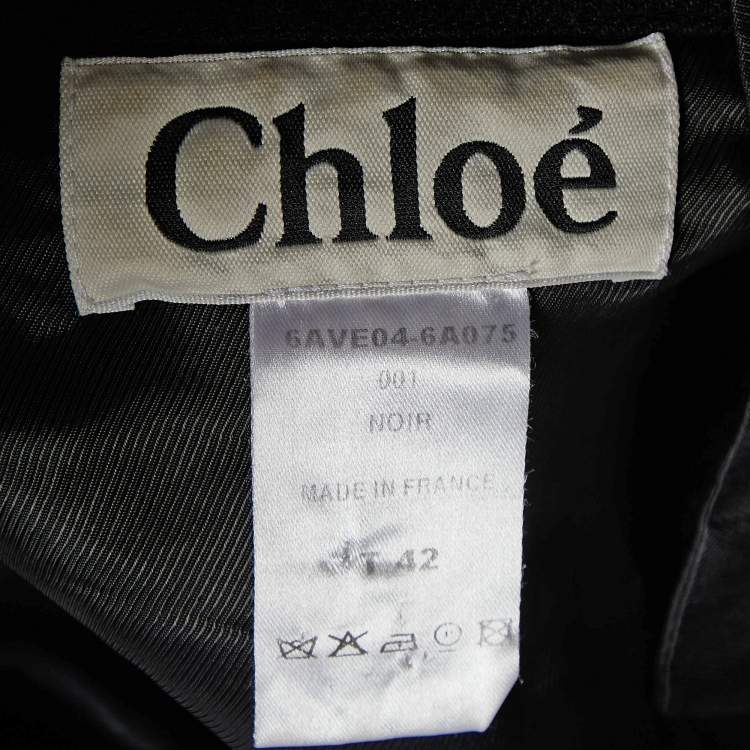 Pre Owned Chloe Black Wool Blend Cape Jacket M