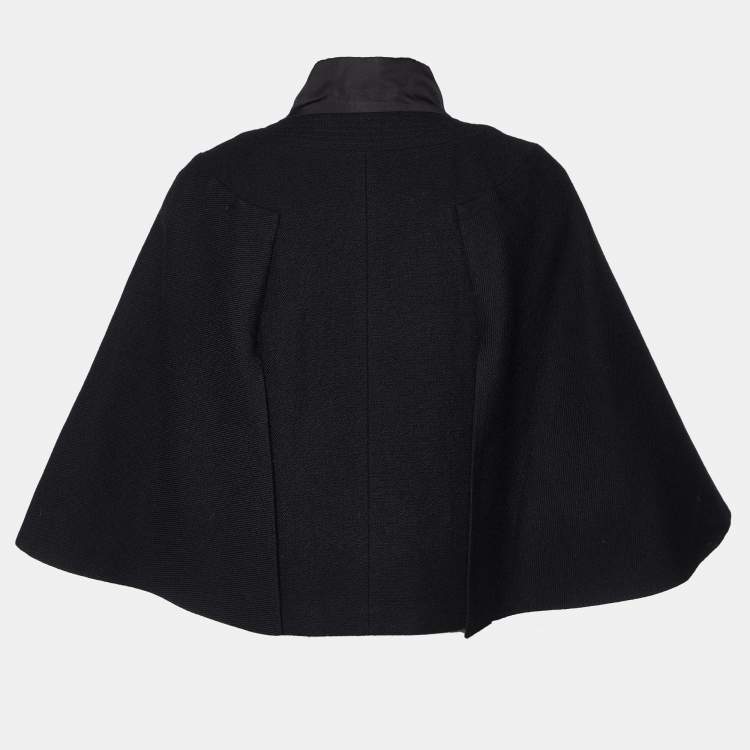 Pre Owned Chloe Black Wool Blend Cape Jacket M