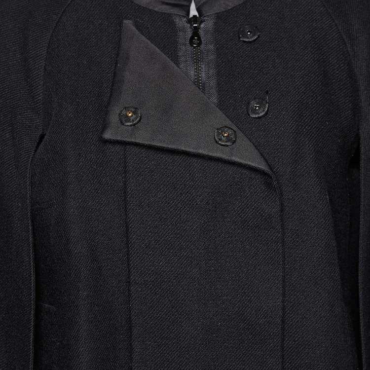 Pre Owned Chloe Black Wool Blend Cape Jacket M