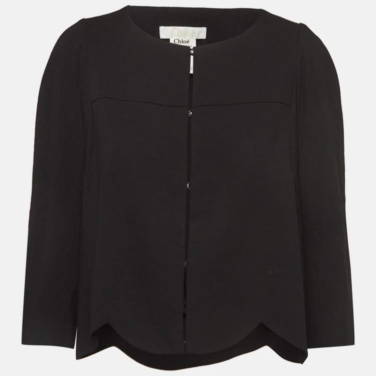 Pre Owned Chloe Black Crepe Flared Sleeve Blouse L