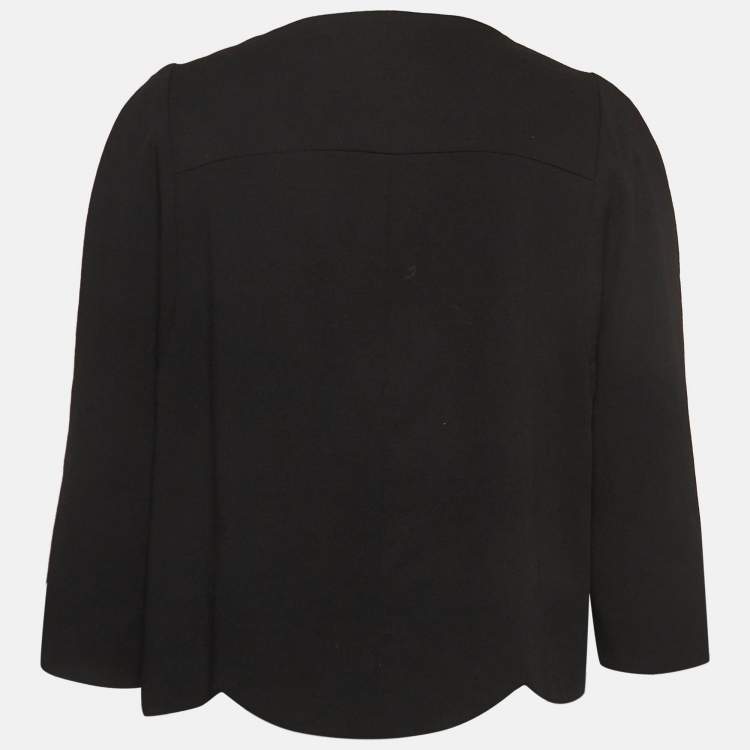 Pre Owned Chloe Black Crepe Flared Sleeve Blouse L