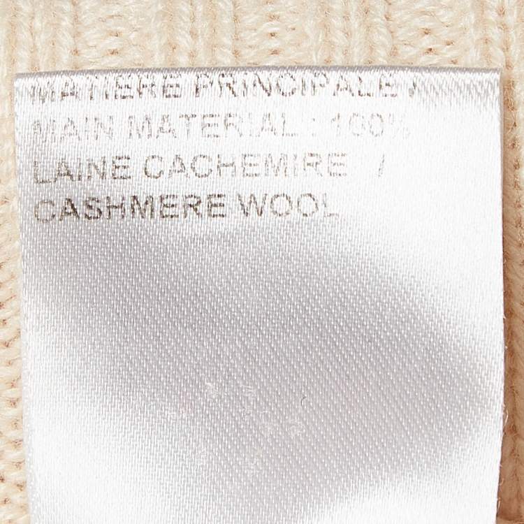 Pre Owned Chloe Cream Cashmere Wool Knit Turtle Neck Sweater XS