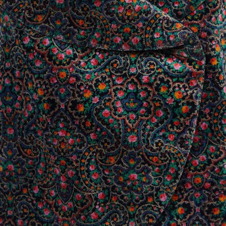Pre Owned Chloe Vintage Multicolor Floral Velvet Vest L