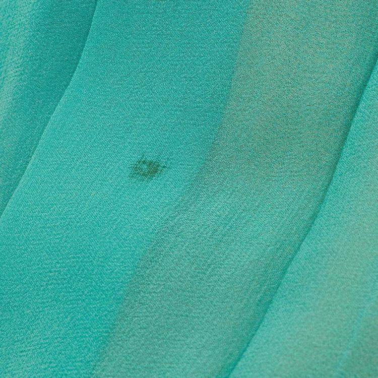 Pre Owned Chloe Cyan Blue Silk Pleated Midi Skirt M