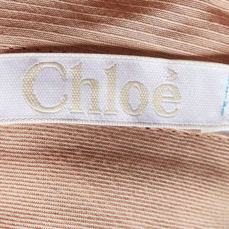 Pre Owned Chloe Cyan Blue Silk Pleated Midi Skirt M