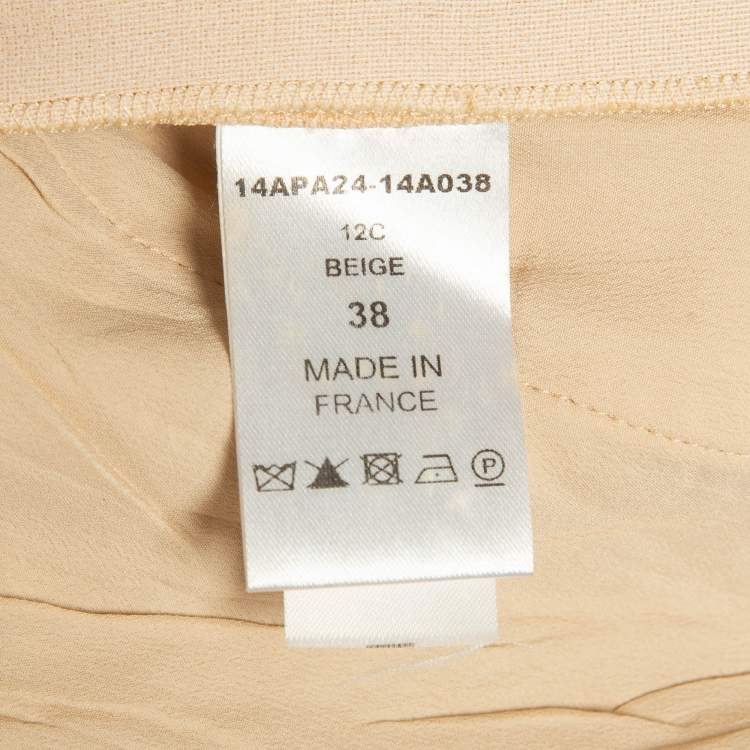 Pre Owned Chloe Light Beige Crepe Trousers M