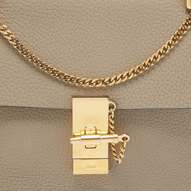 Pre Owned Chloe Beige Leather Medium Drew Shoulder Bag