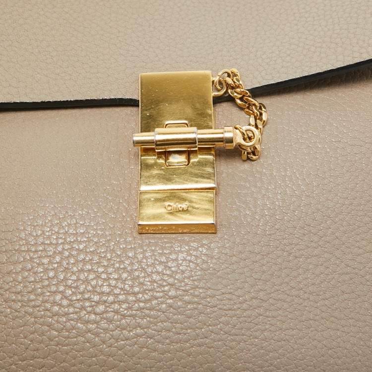 Pre Owned Chloe Beige Leather Medium Drew Shoulder Bag