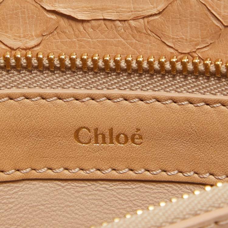 Pre Owned Chloe Beige Python and Leather Amelia Shoulder Bag