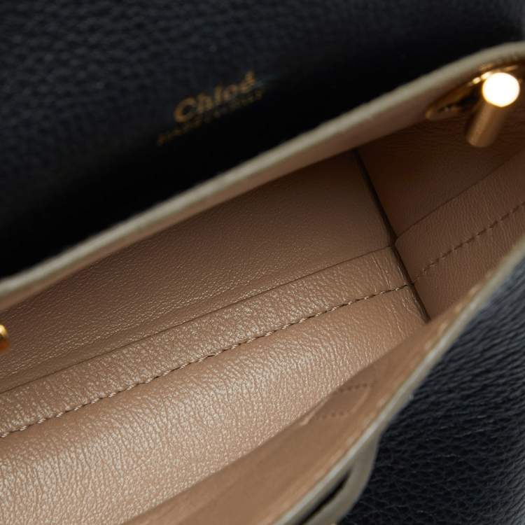 Pre Owned Chloe Tri Color Leather Mini Clare Crossbody Bag