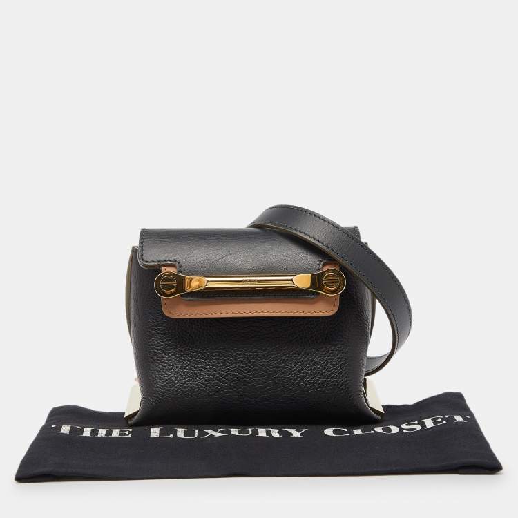 Pre Owned Chloe Tri Color Leather Mini Clare Crossbody Bag