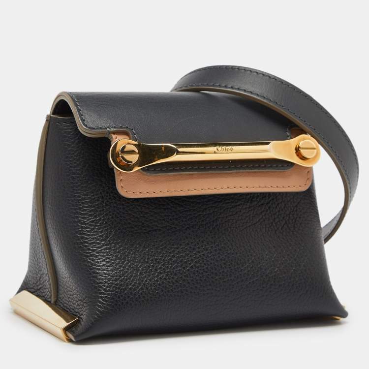 Pre Owned Chloe Tri Color Leather Mini Clare Crossbody Bag