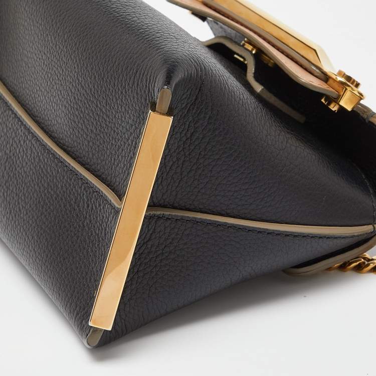 Pre Owned Chloe Tri Color Leather Mini Clare Crossbody Bag
