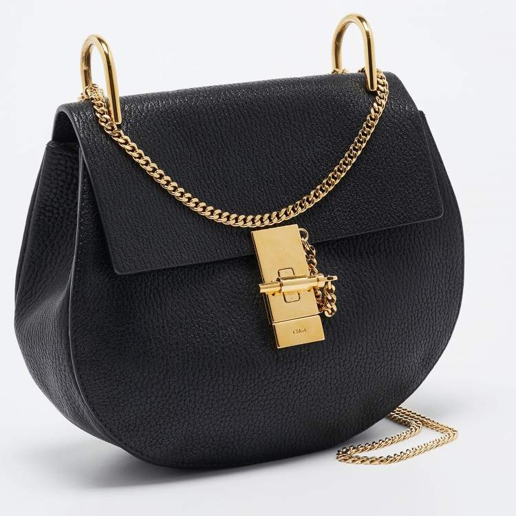 Pre Owned Chloe Black Leather Medium Drew Shoulder Bag