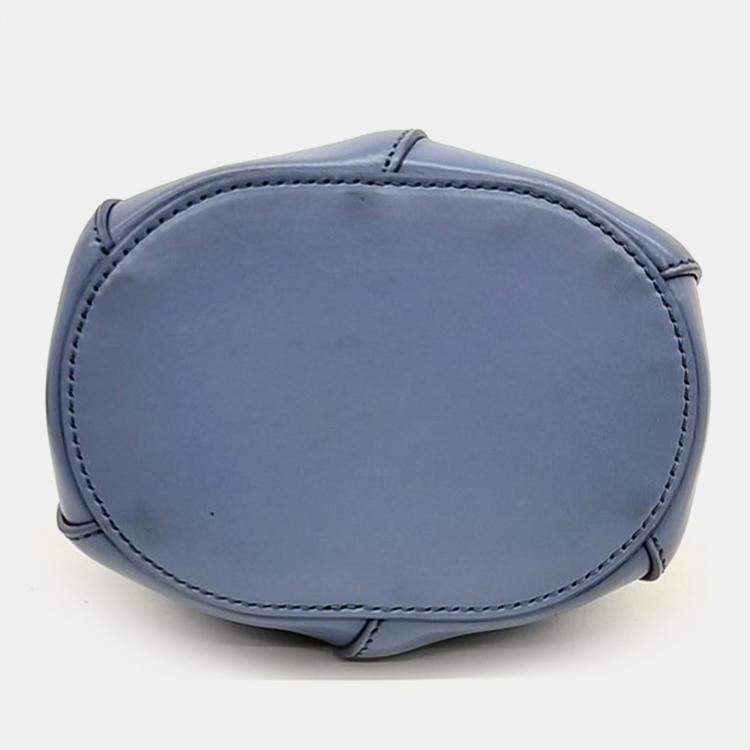 Pre Owned Chloe Blue Leather Mini Tulip Bucket Bag 
