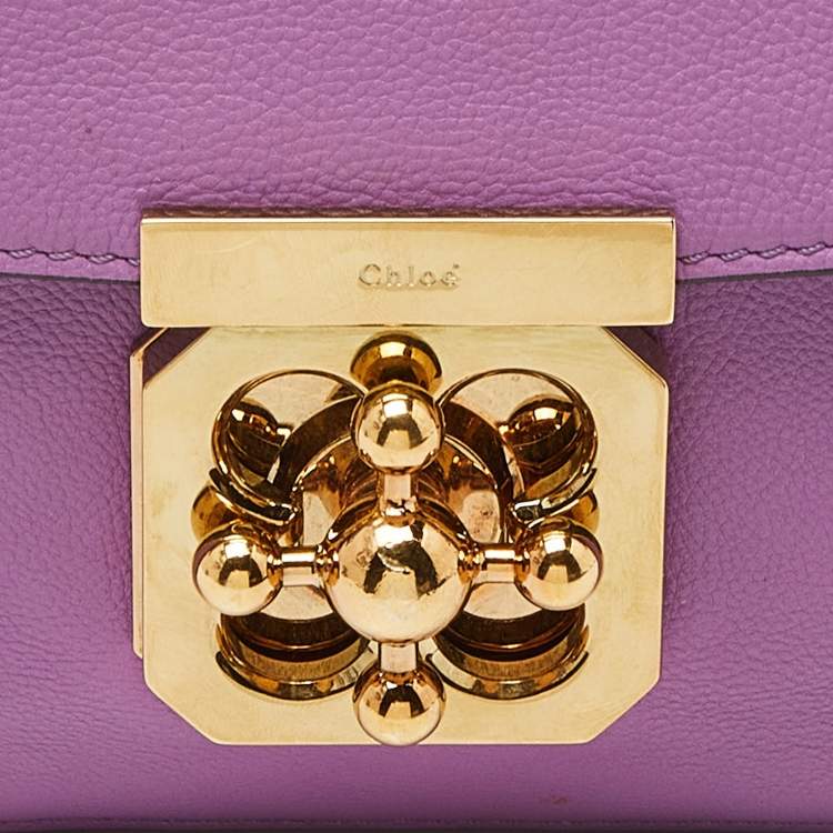 Pre Owned Chloe Purple Leather Small Elsie Shoulder Bag