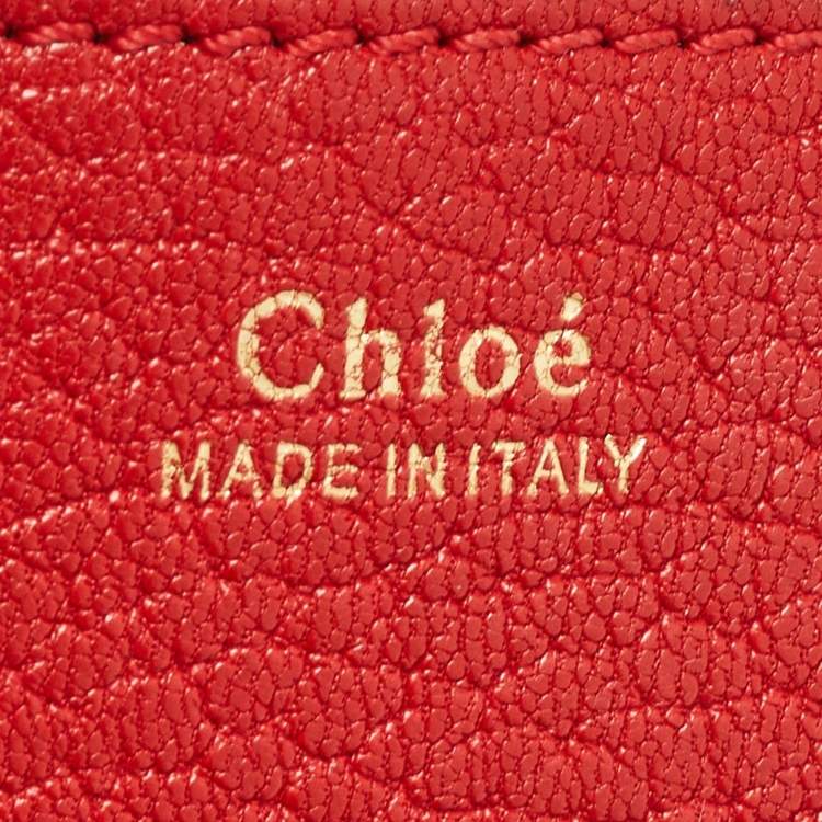 Pre Owned Chloe Red Leather Small Drew Chain Crossbody Bag