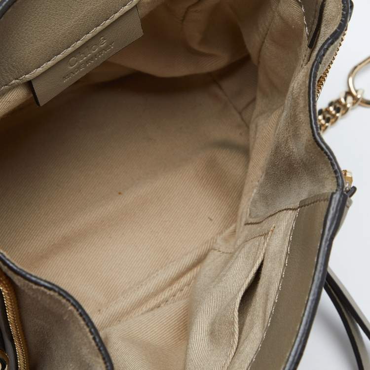 Pre Owned Chloe Beige Leather and Suede Mini Faye Daye Backpack