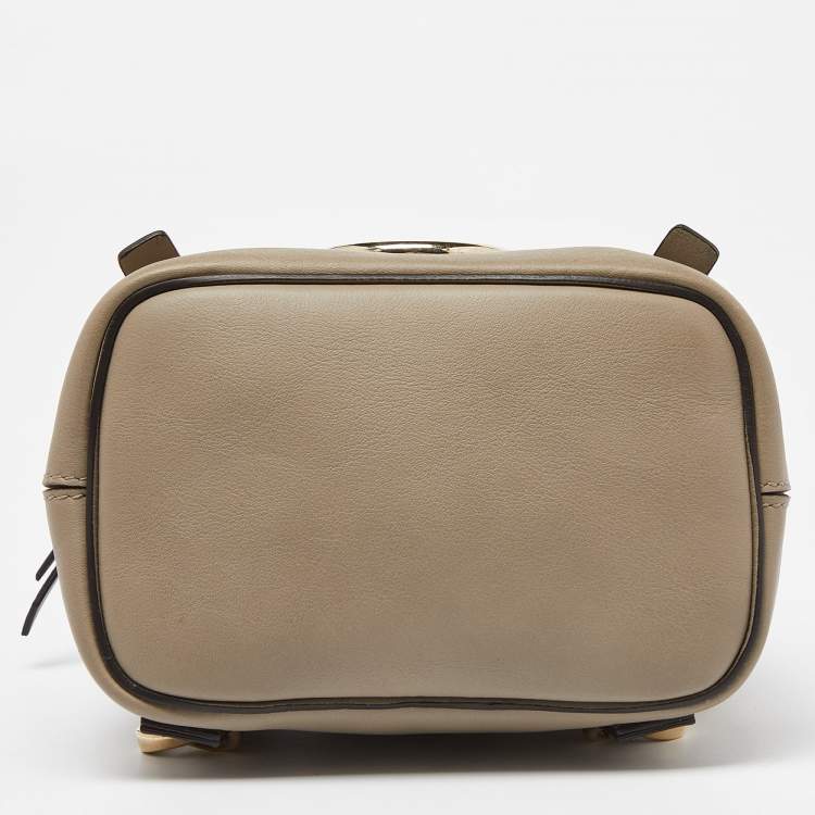 Pre Owned Chloe Beige Leather and Suede Mini Faye Daye Backpack