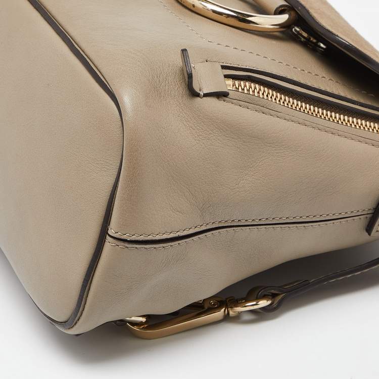 Pre Owned Chloe Beige Leather and Suede Mini Faye Daye Backpack