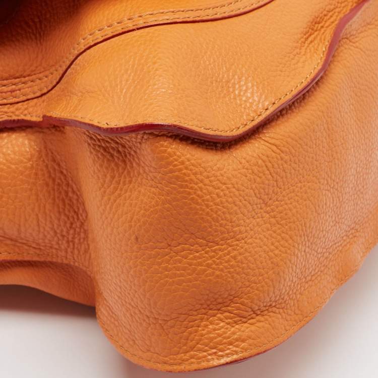 Pre Owned Chloe Orange Leather Medium Marcie Shoulder Bag