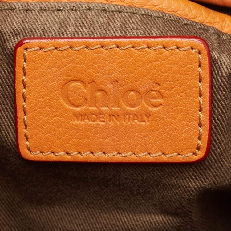 Pre Owned Chloe Orange Leather Medium Marcie Shoulder Bag