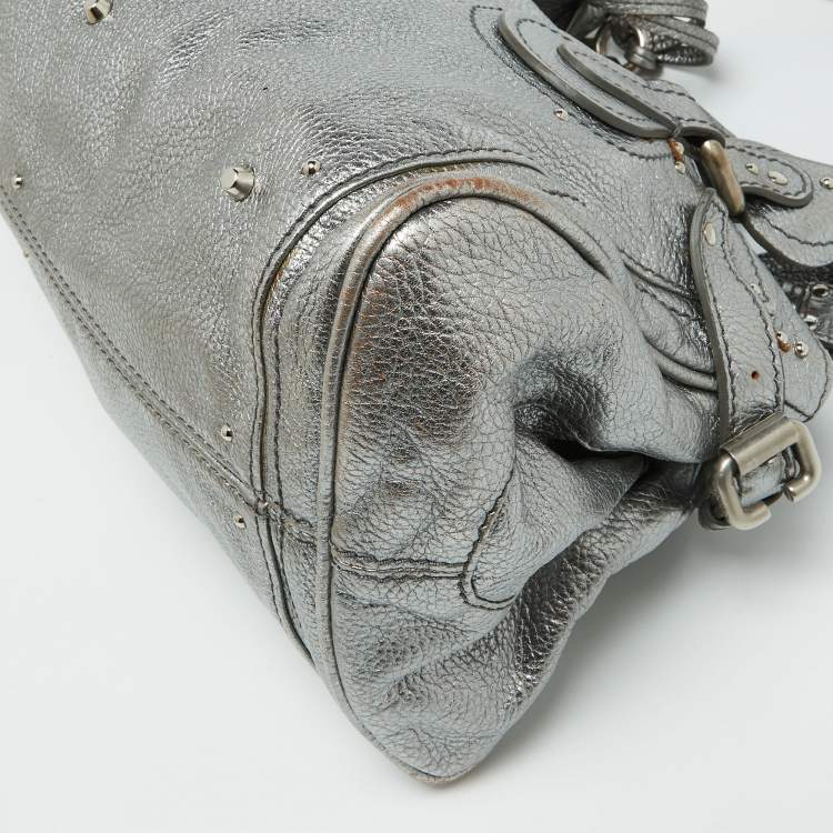 Pre Owned Chloe Silver Leather Paddington Satchel