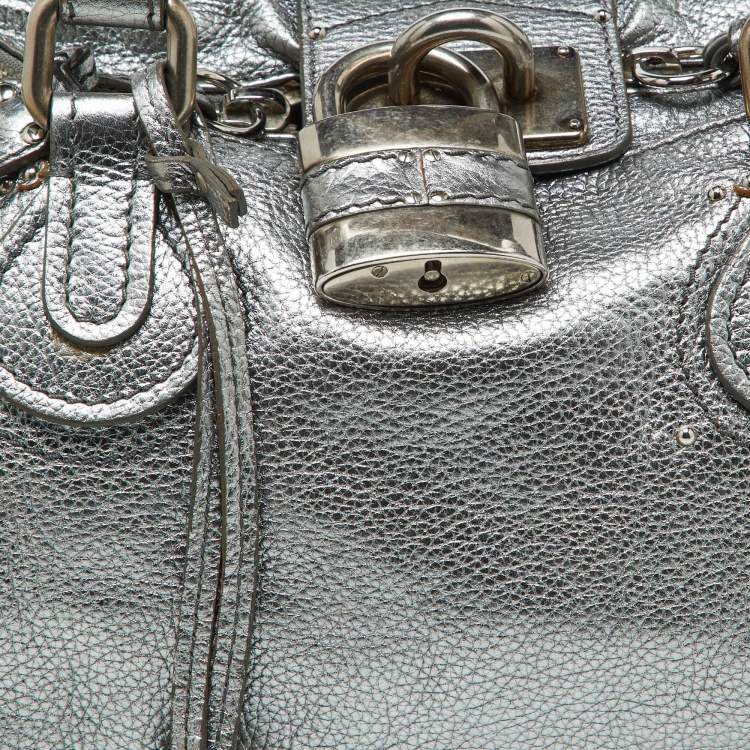 Pre Owned Chloe Silver Leather Paddington Satchel