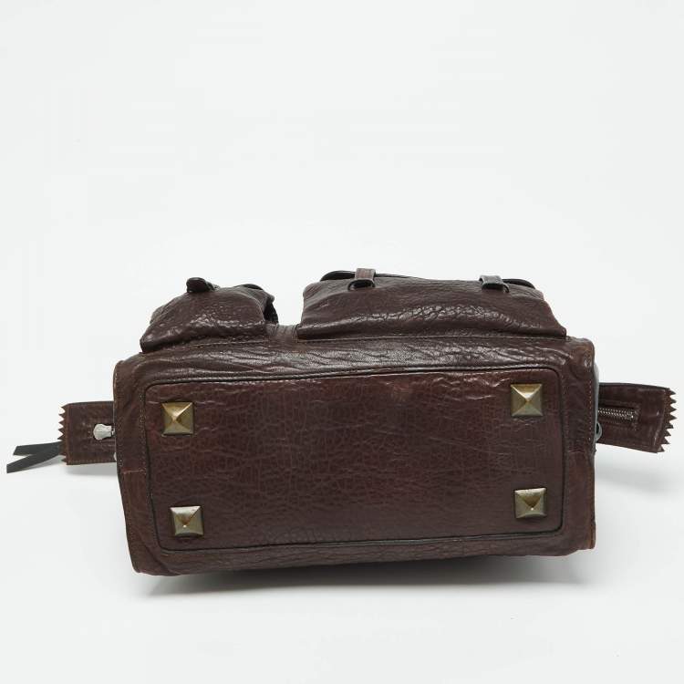 Pre Owned Chloe Brown/Black Leather Pockets Tote