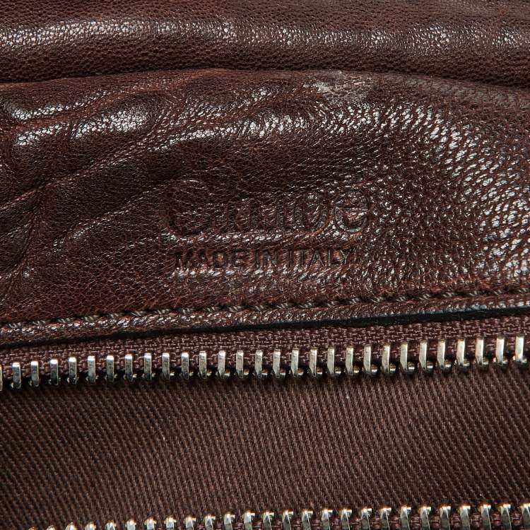Pre Owned Chloe Brown/Black Leather Pockets Tote