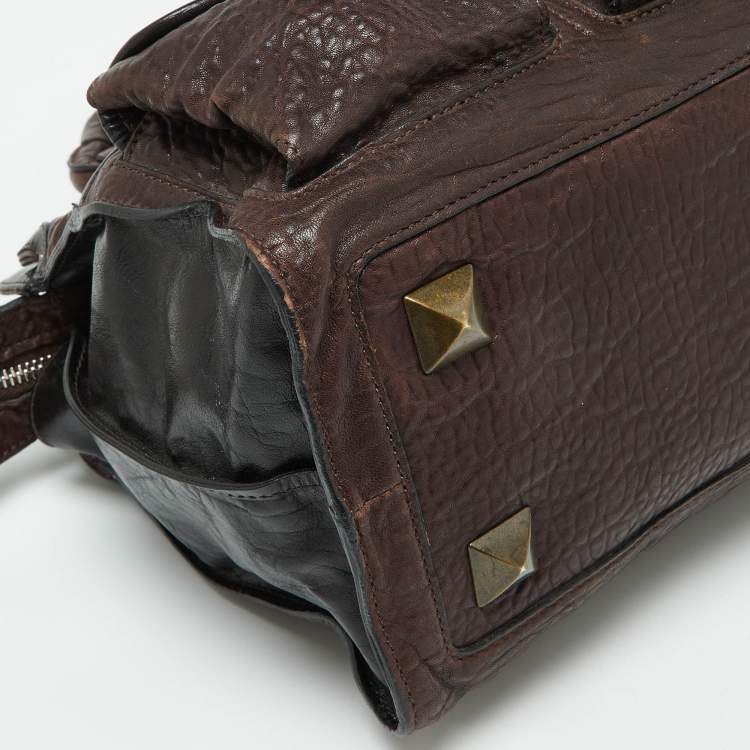 Pre Owned Chloe Brown/Black Leather Pockets Tote