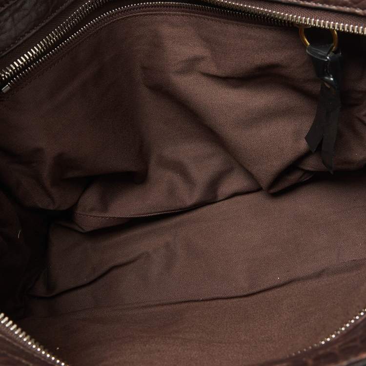 Pre Owned Chloe Brown/Black Leather Pockets Tote