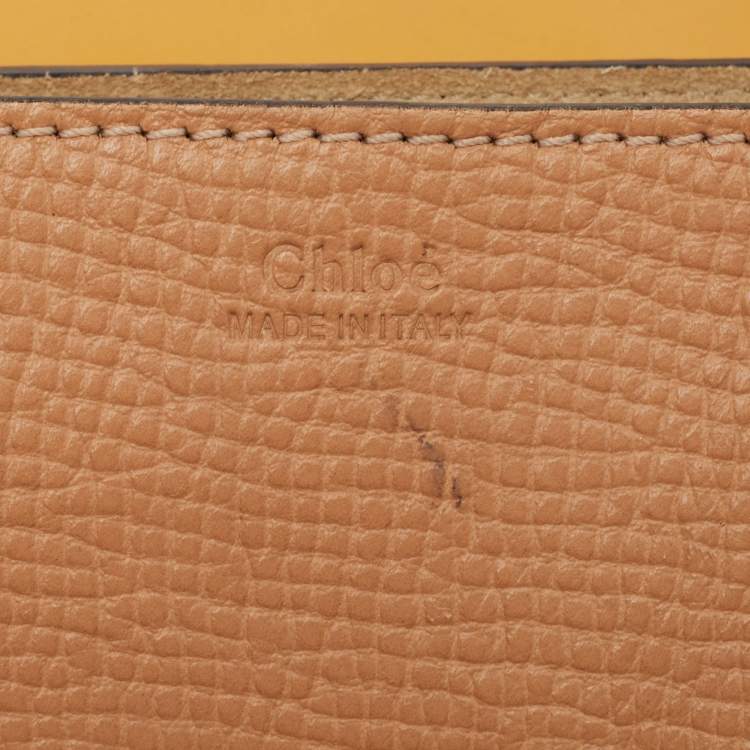 Pre Owned Chloe Beige/Mustard Leather Medium Drew Shoulder Bag