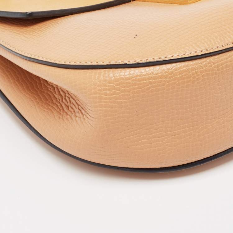 Pre Owned Chloe Beige/Mustard Leather Medium Drew Shoulder Bag