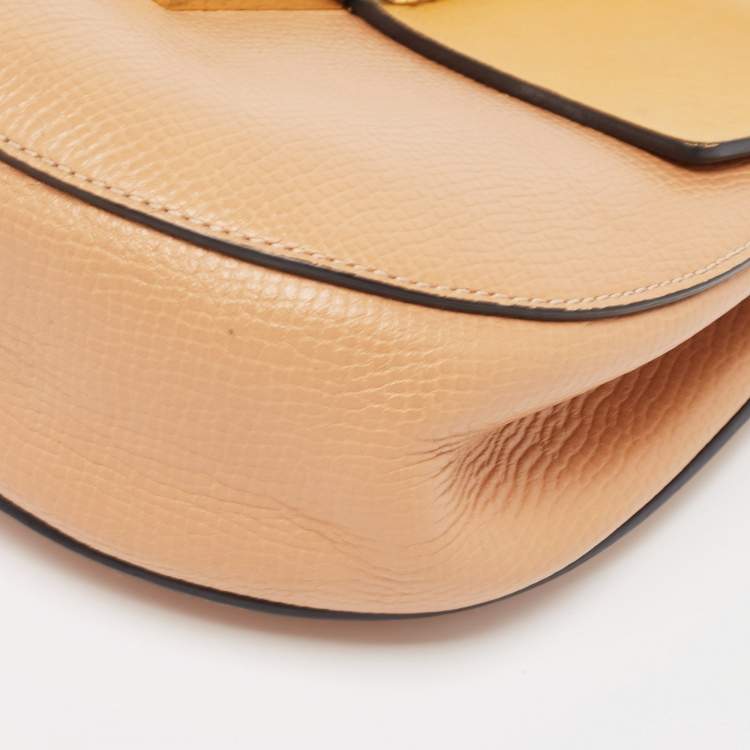 Pre Owned Chloe Beige/Mustard Leather Medium Drew Shoulder Bag