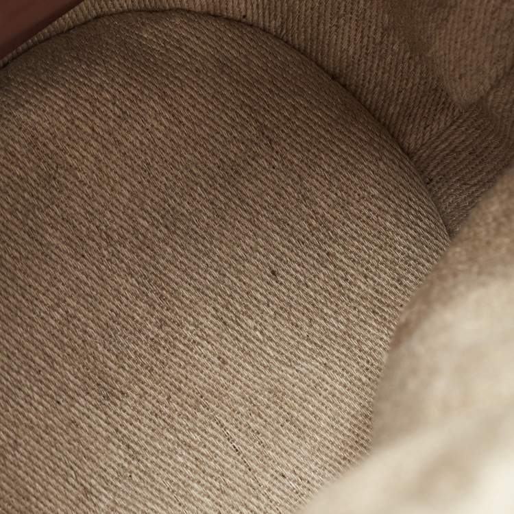 Pre Owned Chloe Beige/Tan Raffia and Leather Small Woody Bucket Bag