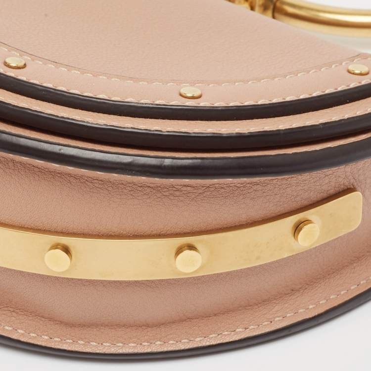 مملوكة مسبقًا Chloe Beige Leather Nile Minaudiere Crossbody Bag