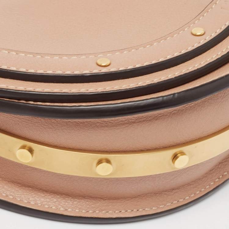مملوكة مسبقًا Chloe Beige Leather Nile Minaudiere Crossbody Bag