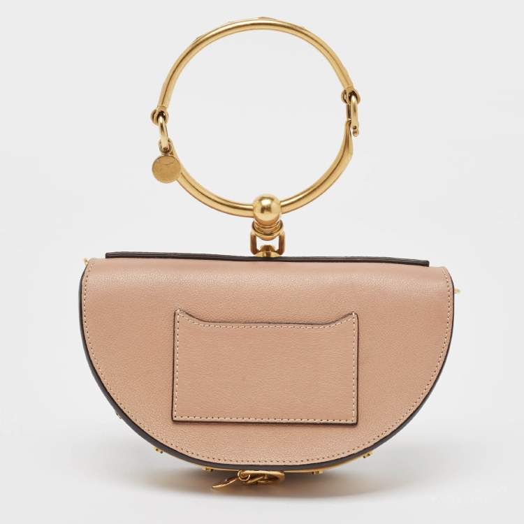 مملوكة مسبقًا Chloe Beige Leather Nile Minaudiere Crossbody Bag