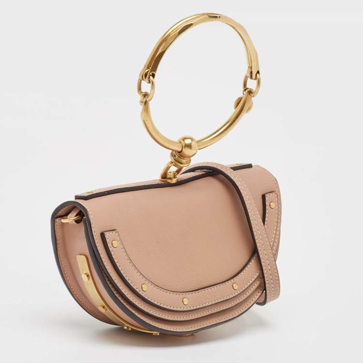 مملوكة مسبقًا Chloe Beige Leather Nile Minaudiere Crossbody Bag