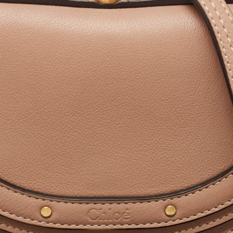 مملوكة مسبقًا Chloe Beige Leather Nile Minaudiere Crossbody Bag