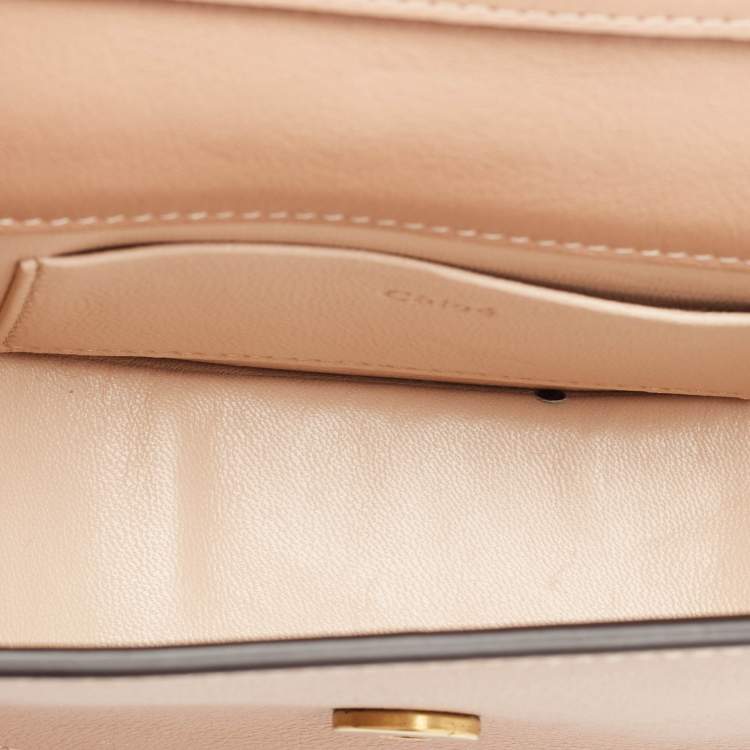 مملوكة مسبقًا Chloe Beige Leather Nile Minaudiere Crossbody Bag