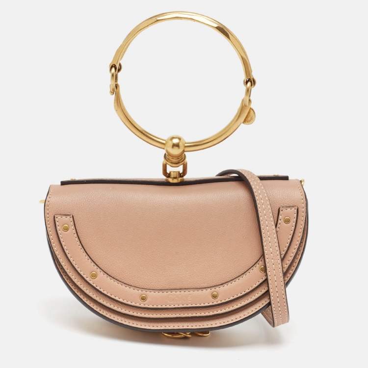 مملوكة مسبقًا Chloe Beige Leather Nile Minaudiere Crossbody Bag